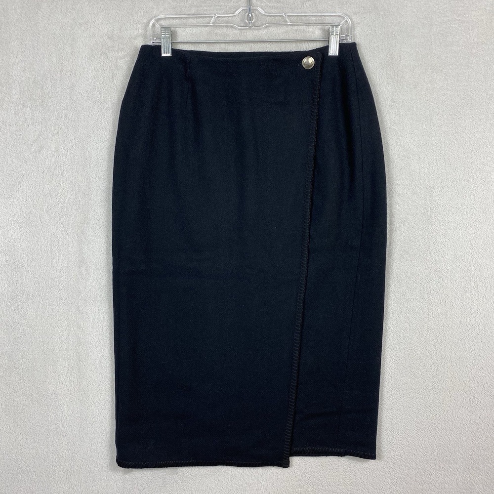 Vintage Ralph Lauren Country Wool Buffalo Nickel Maxi Skirt Womens 30x30 Black